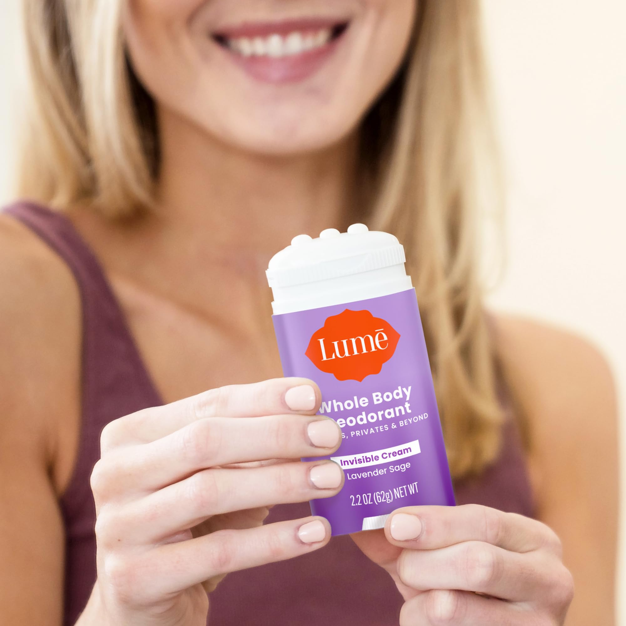 Lume deodorant cream stick odor-control provides all-day freshness.