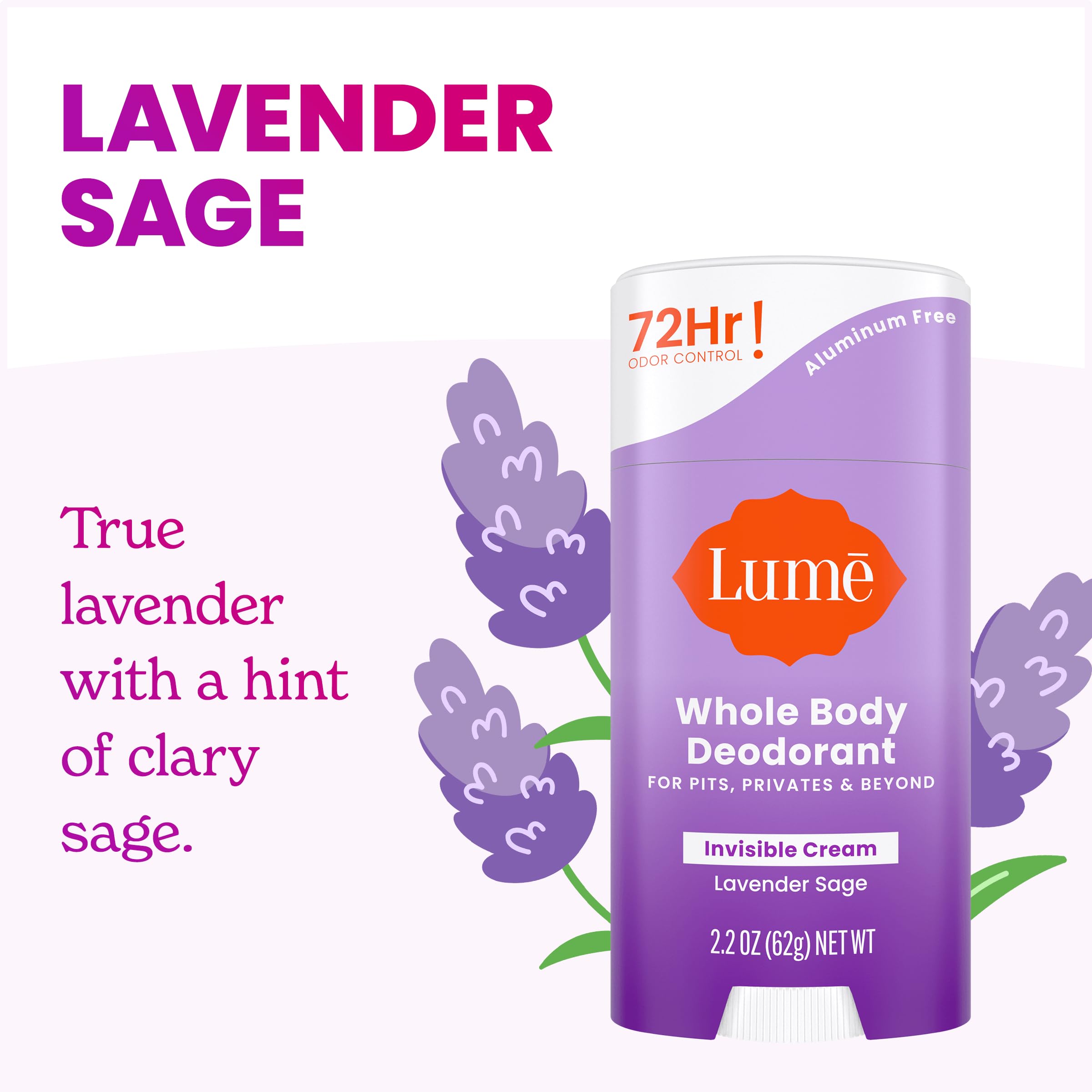 Lume deodorant cream stick private parts delivers gentle protection all day.