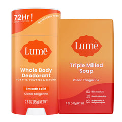 Lume deodorant stick with smooth-application for easy glide and odor control.