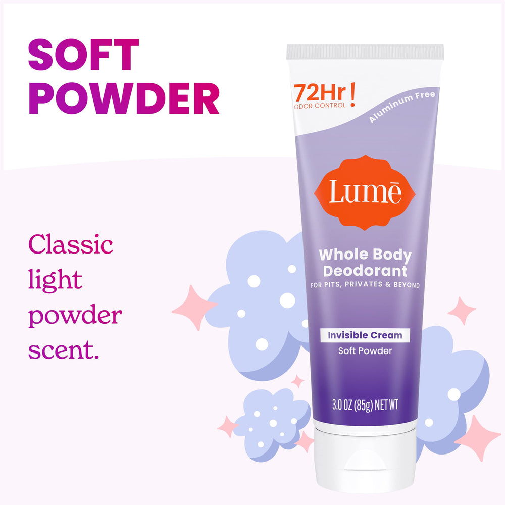 Lume invisible-cream application closeup demonstrates smooth rub-in and absorption.