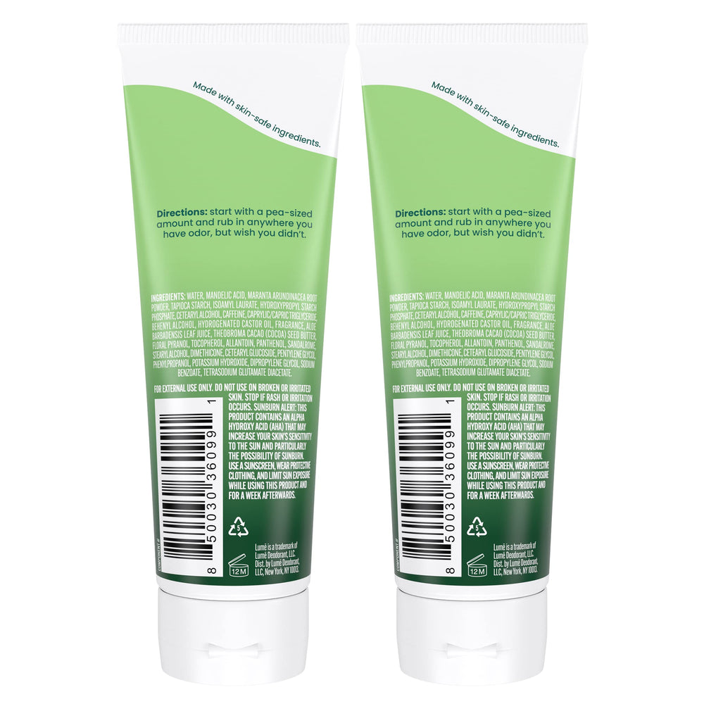 Lume invisible-cream texture closeup illustrating smooth rub-in formula