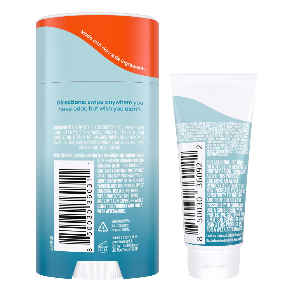 Lume invisible cream tube rub-in close-up illustrating seamless skin-friendly coverage.