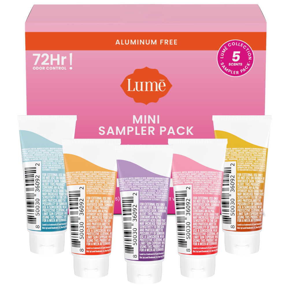 Lume Lavender Sage tube highlighting soothing floral scent and skin-friendly formula.