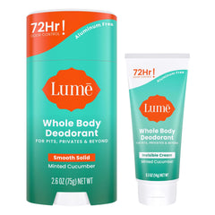 Lume Minted Cucumber invisible cream tube for everyday odor control