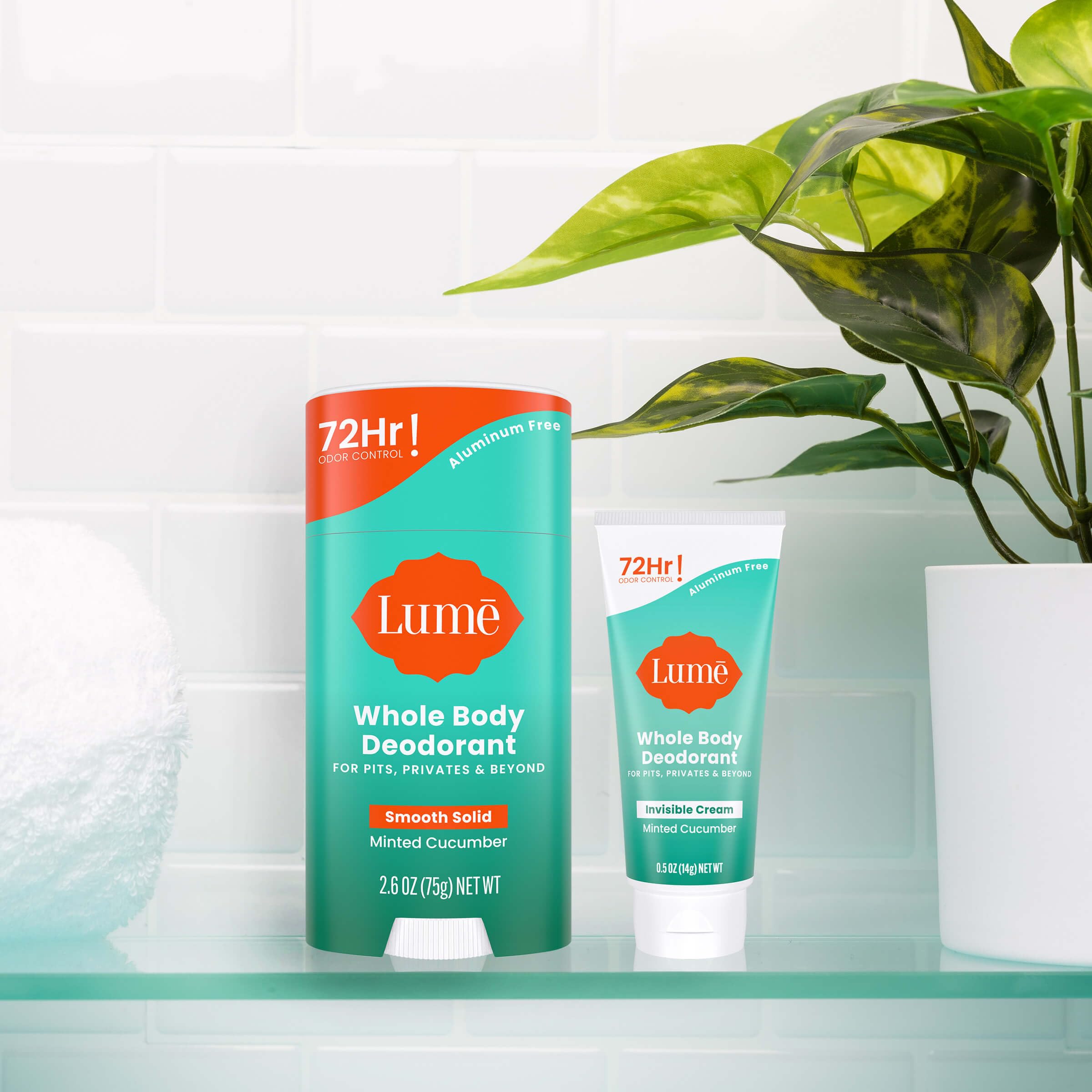 Lume Minted Cucumber packaging shows travel-ready bundle