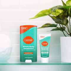 Lume Minted Cucumber packaging shows travel-ready bundle