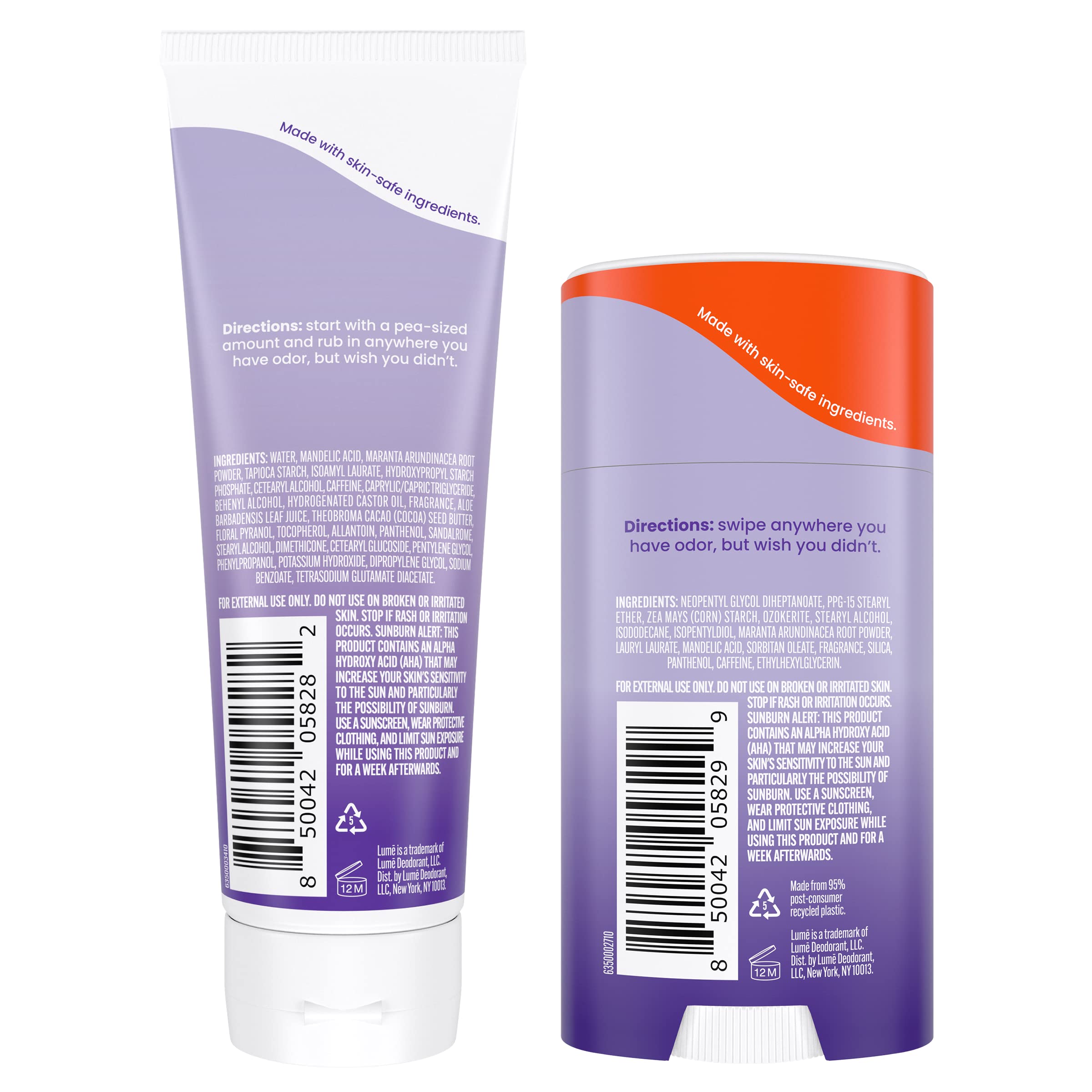 Lume odor control across body parts like feet and underboob