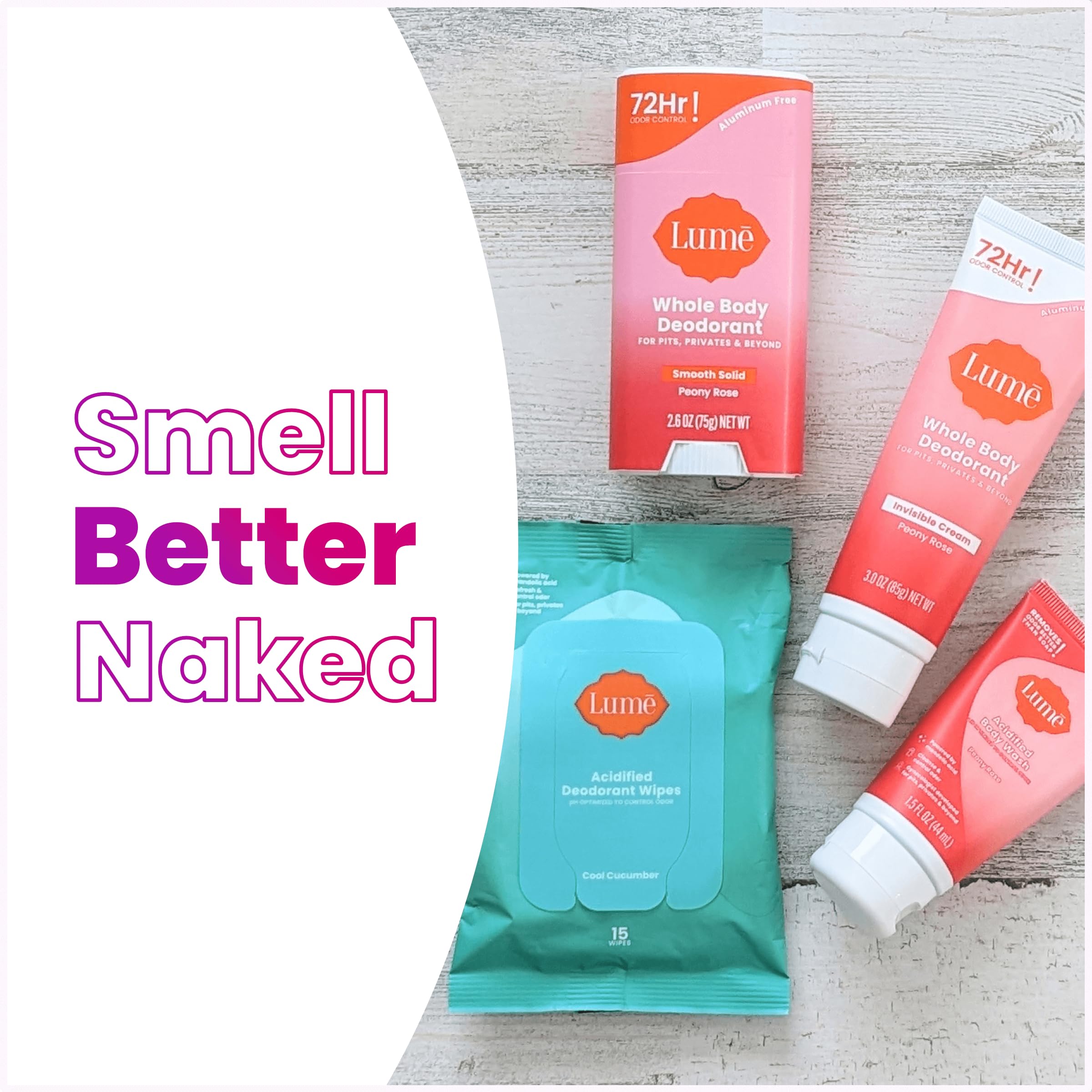 Lume Peony Rose application demo showing easy use for sensitive skin.