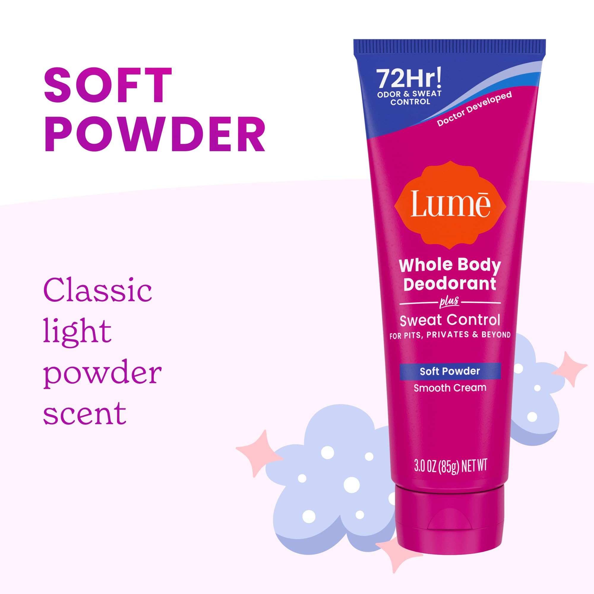 Lume ph-balanced-odor-block diagram explains preodorant science behind formula.
