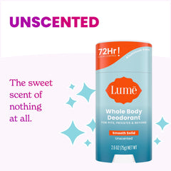 Lume skin-loving baking soda-free formula shown close-up for sensitive skin.