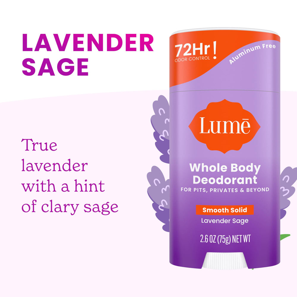 Lume skin-loving formula close-up underlines gentle care for delicate areas.
