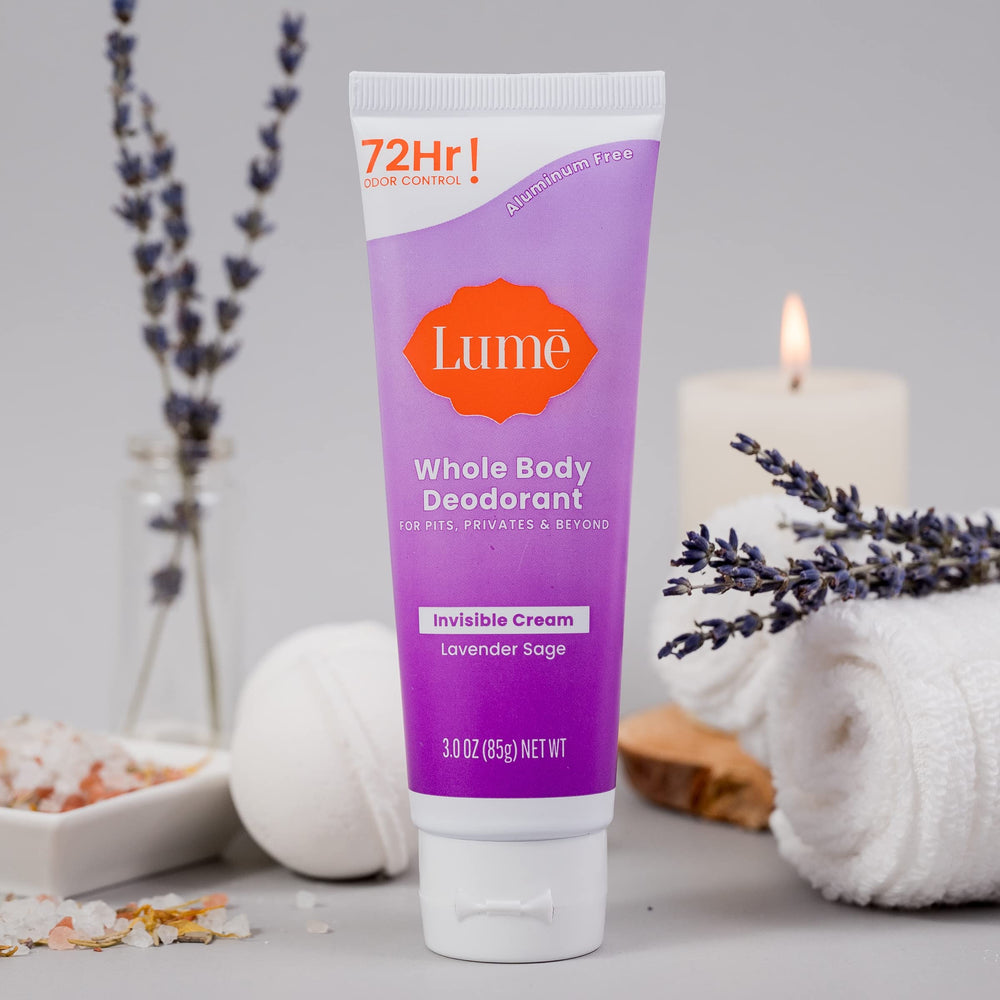 Lume skin-safe promise shown on packaging for sensitive areas