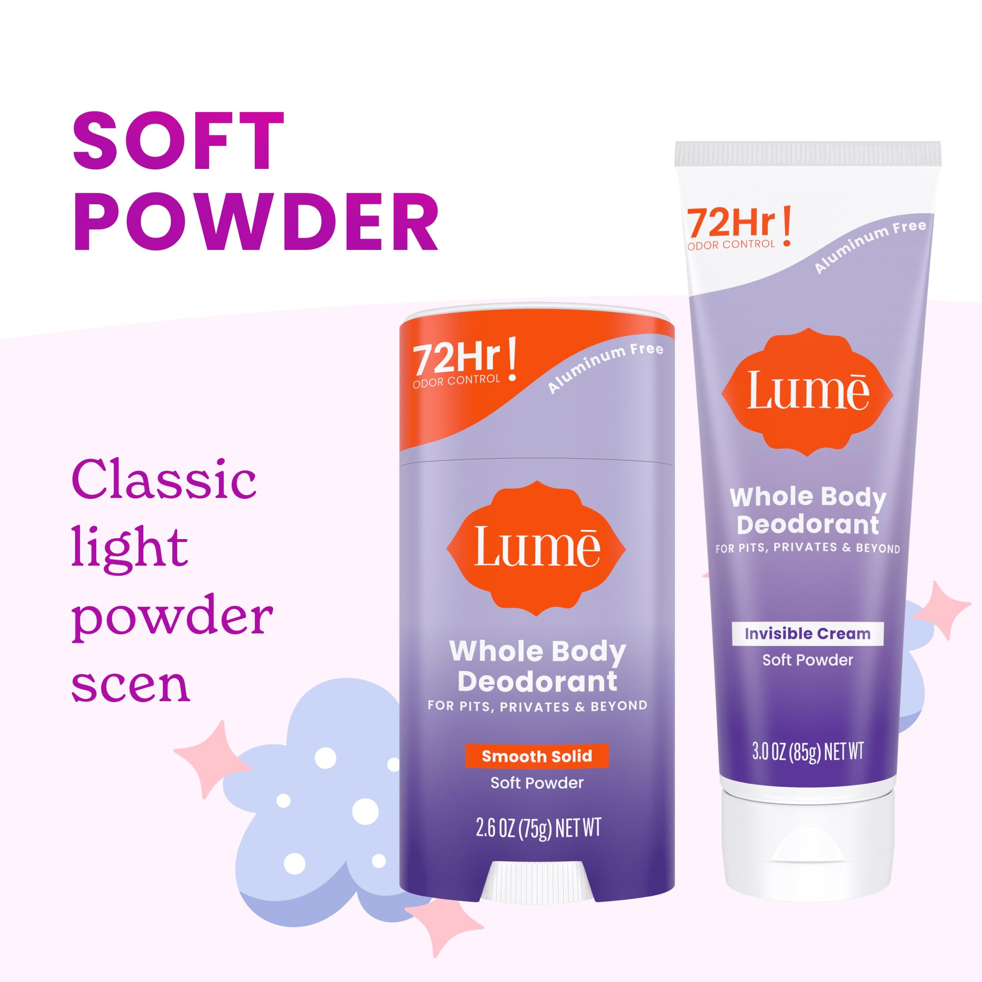 Lume Smooth Solid delivers confident odor control wherever needed