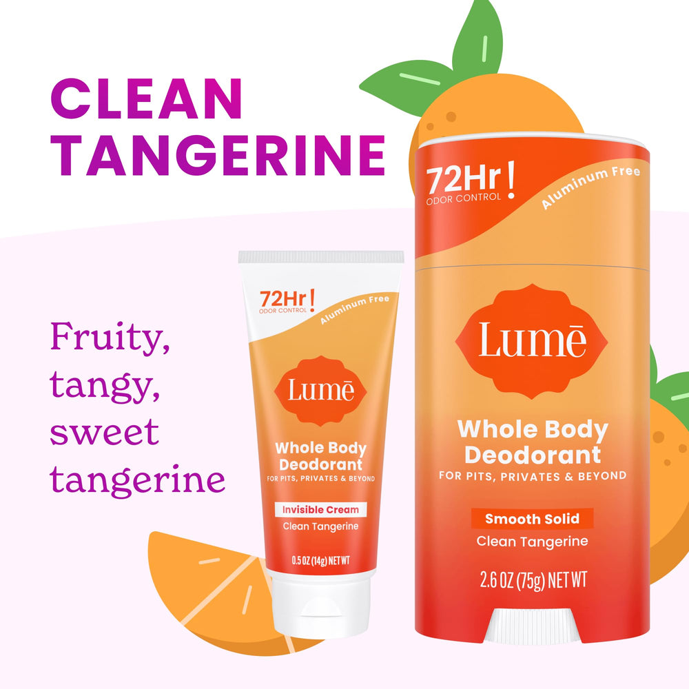 Lume solid-stick bundle on tummy folds provides long-lasting odor protection