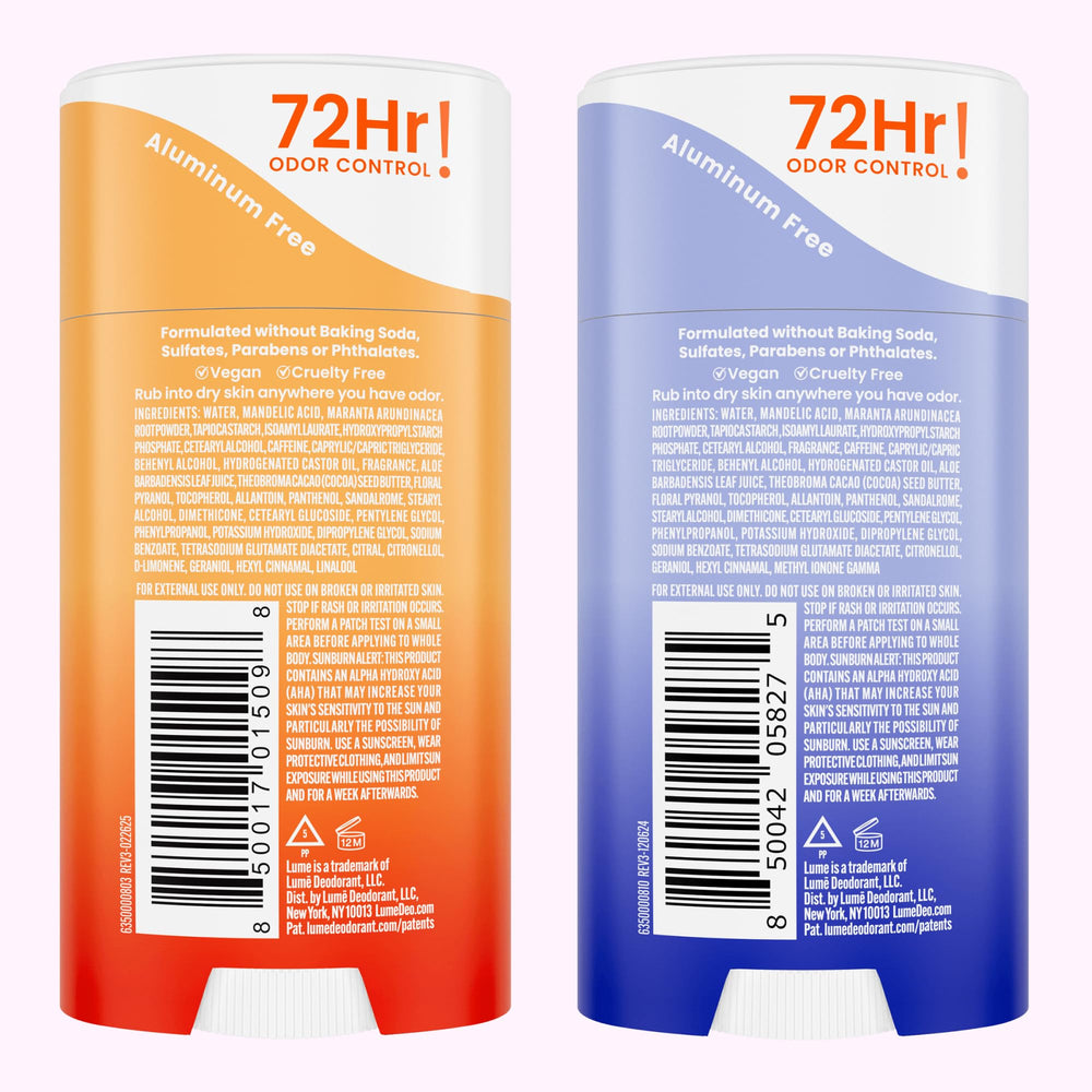 Lume two-pack tubes arranged for on-the-go convenience