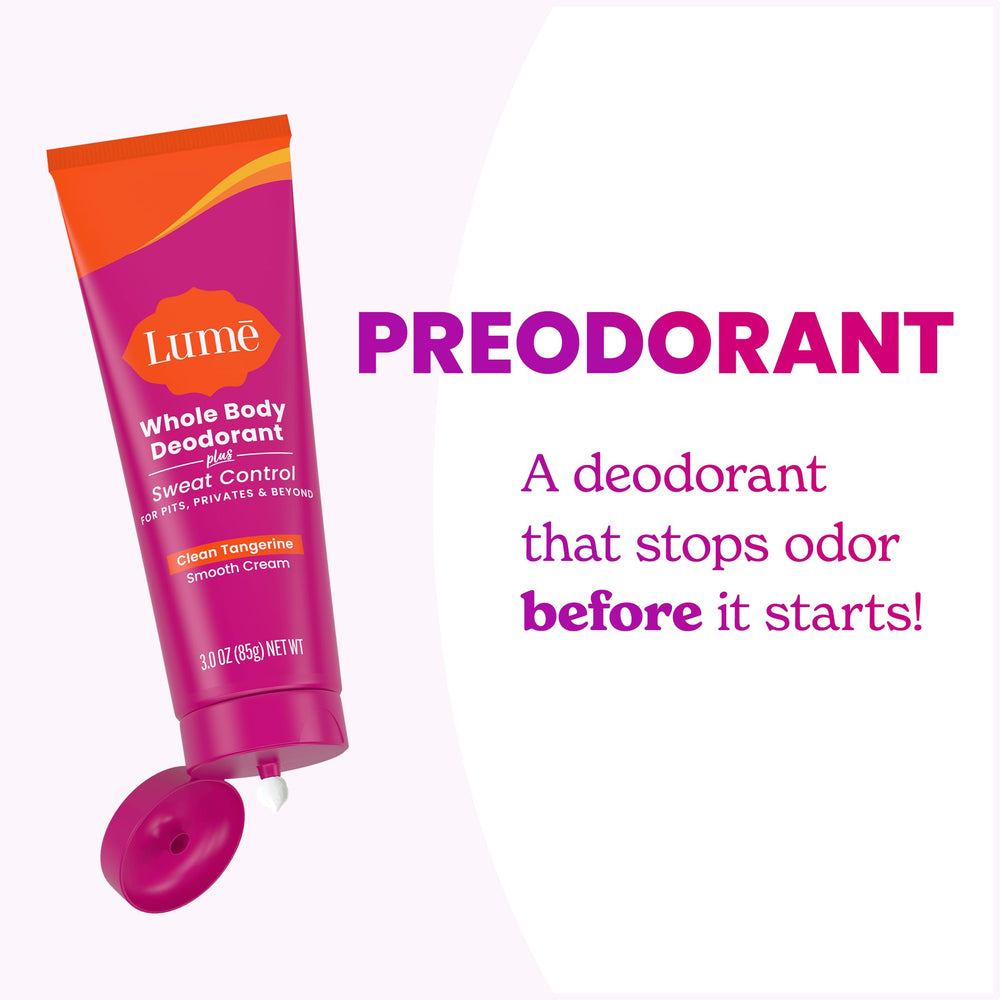 Lume underarm application area demonstrating odor control use