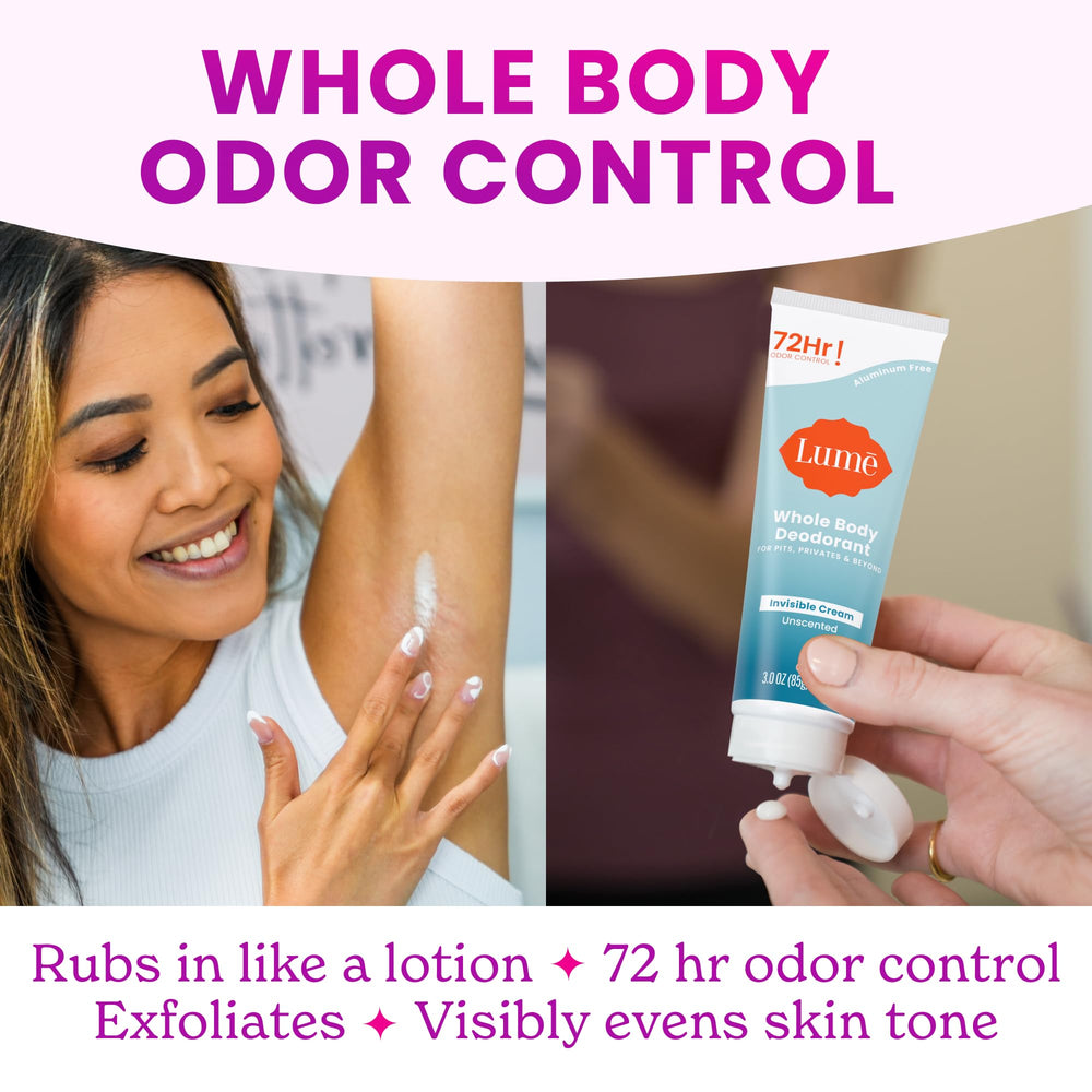 Lume-underboob-folds-application demonstrates odor control in skin folds.
