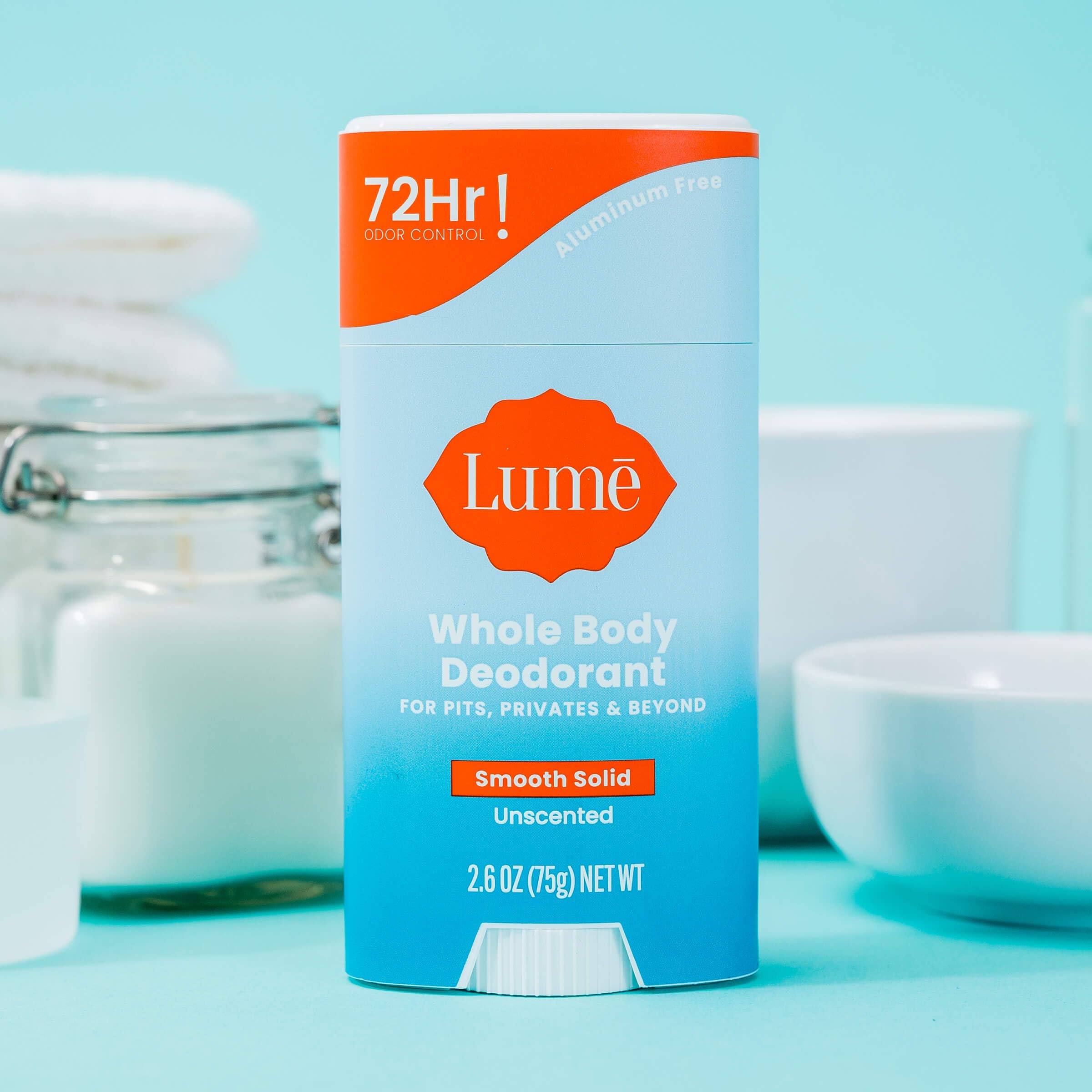 Lume unscented body care bundle signaling odor control and skin friendliness
