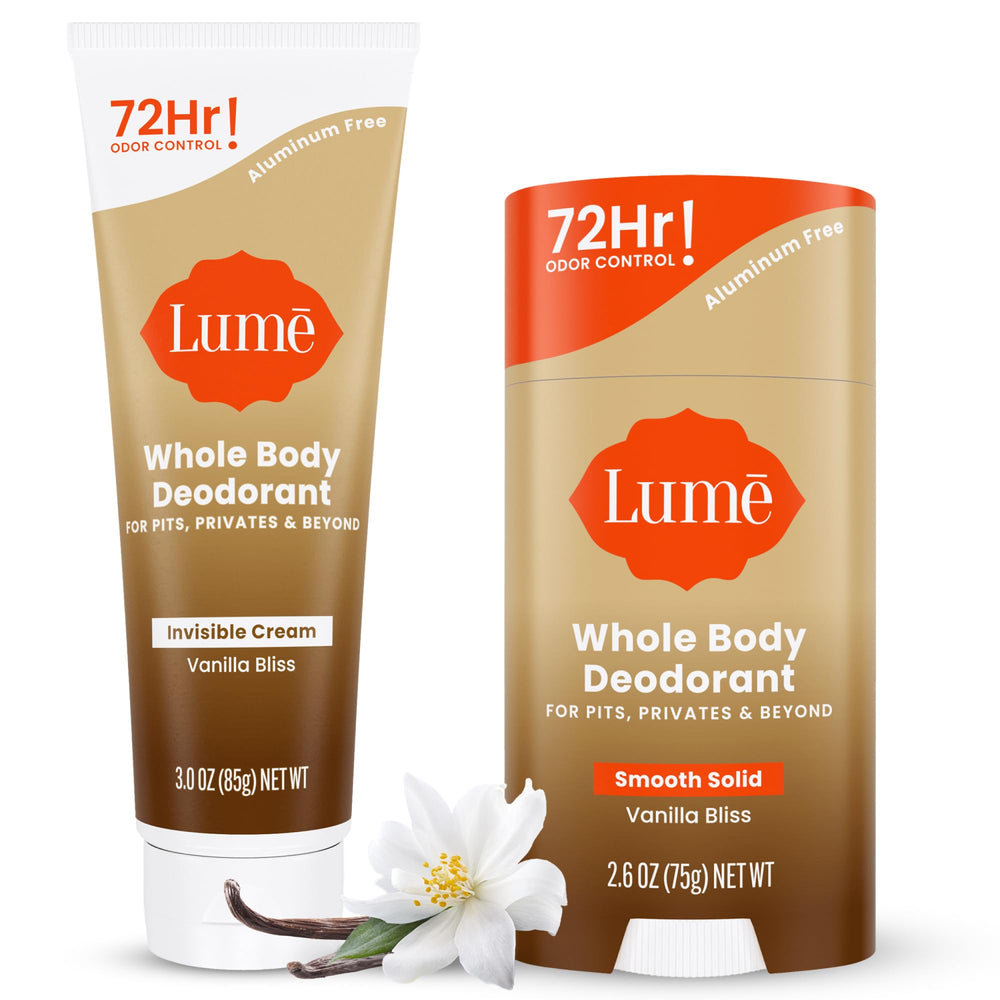 Lume Vanilla Bliss tube 3oz for long-lasting odor control on the body.