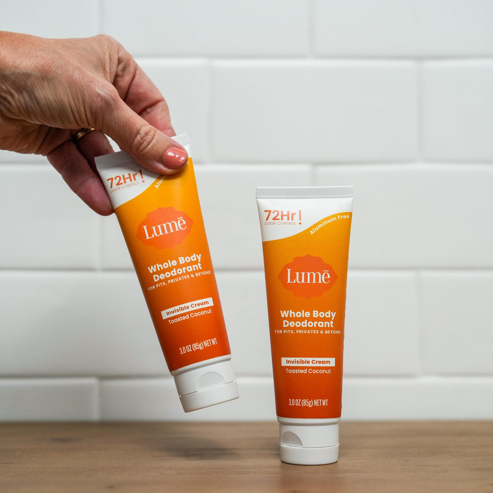 Lume invisible cream closeup highlighting skin-safe texture and quick absorption