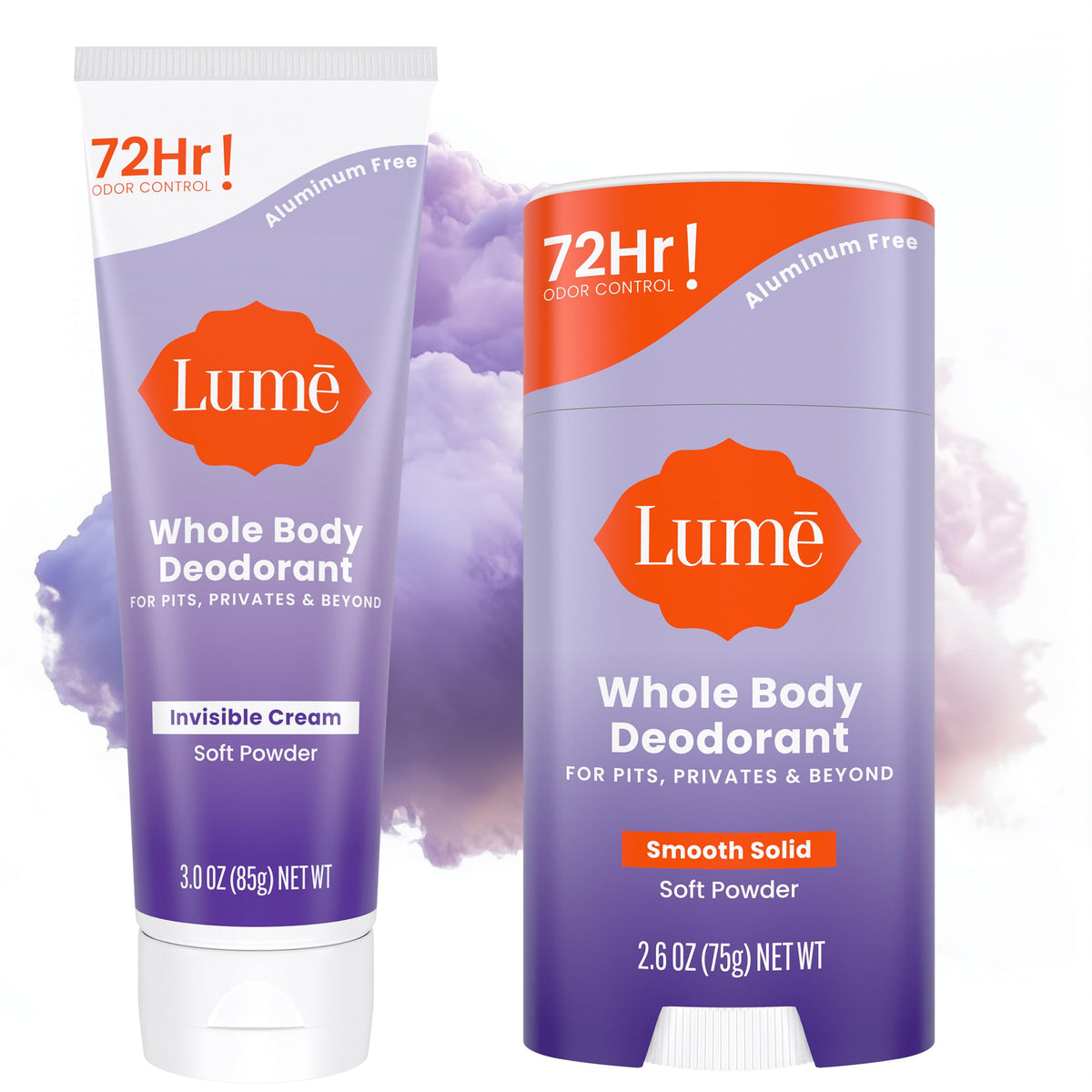 Lume Invisible Cream tube application for all-day odor control