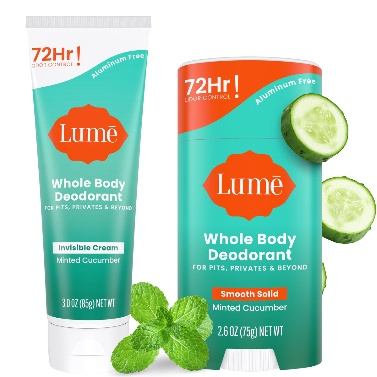 Lume Whole Body Deodorant Invisible Cream application demonstrates smooth, all-over odor control.