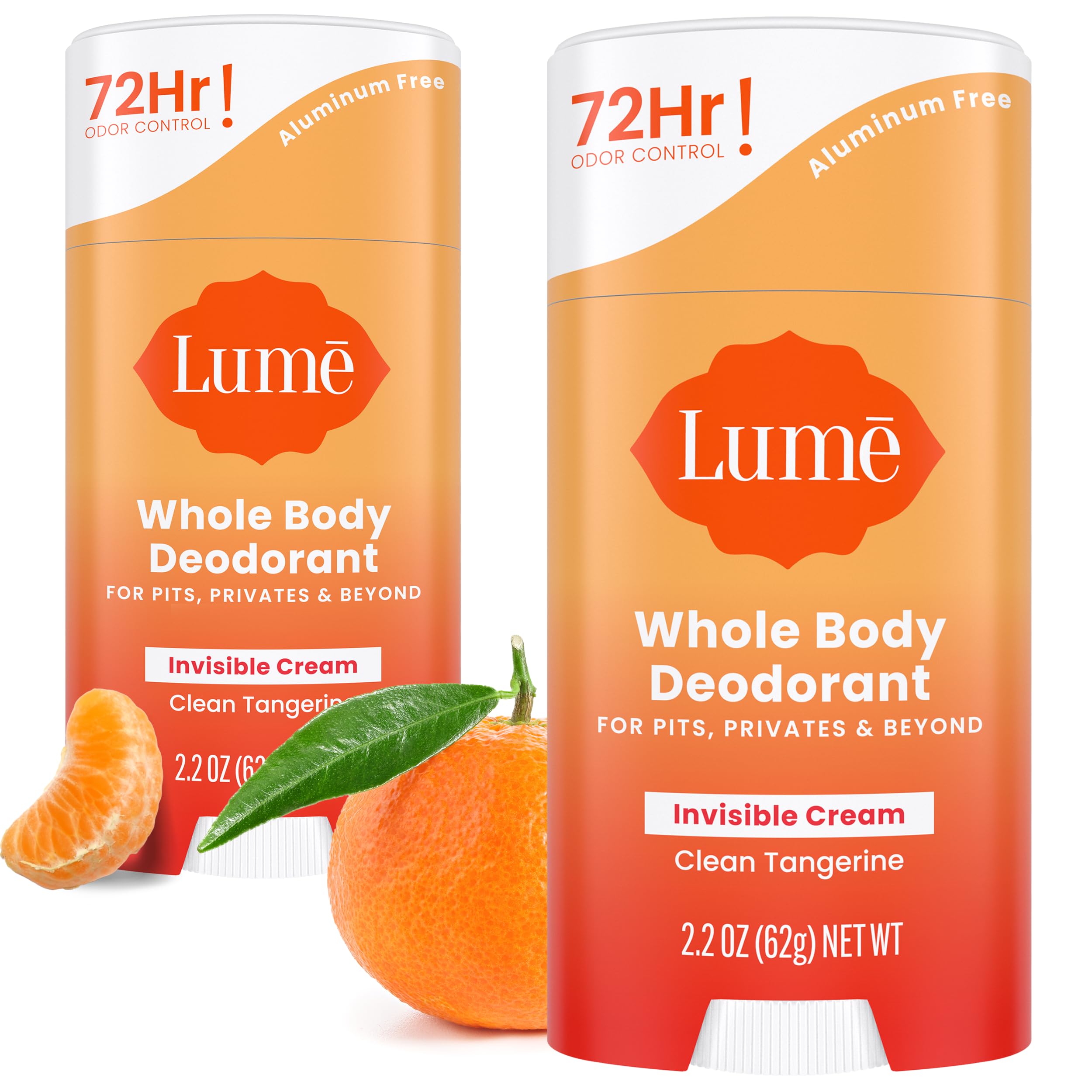 Lume invisible cream stick applied on skin for all-day odor control.