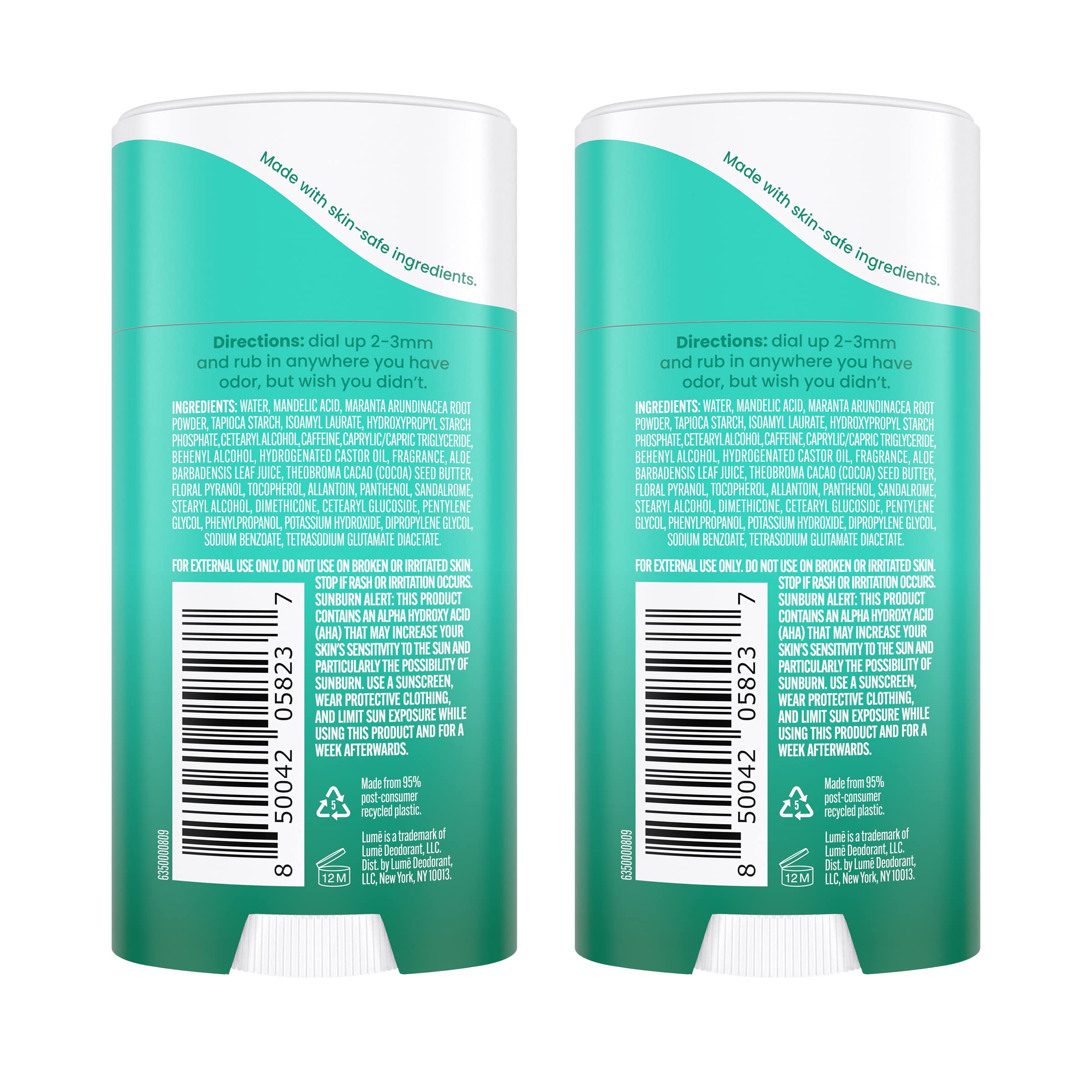 Lume minted cucumber scent image emphasizes spa-like fresh aroma and skin-safe experience.