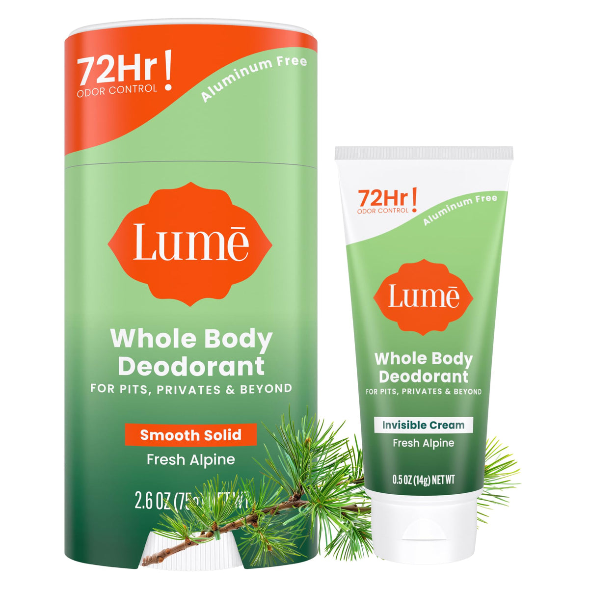 Lume invisible cream tube mini for portable odor control and skin-safe application
