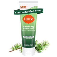 Lume whole body deodorant invisible cream tube ready for on-the-go odor control