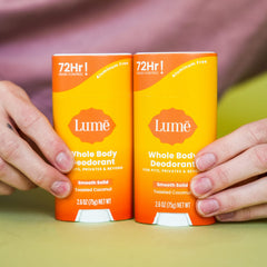 Lume underarm application demonstrating discreet, long-lasting odor control.