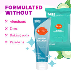 Lume wipes Cool Cucumber towelettes ready for quick on-the-go odor touch-ups.