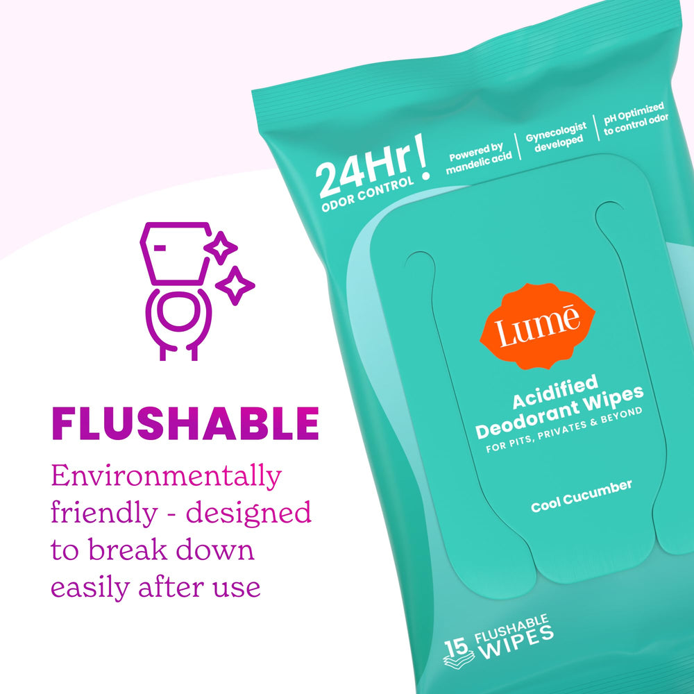 Lume Wipes 6x6 inch towelettes ideal for on-the-go refresh