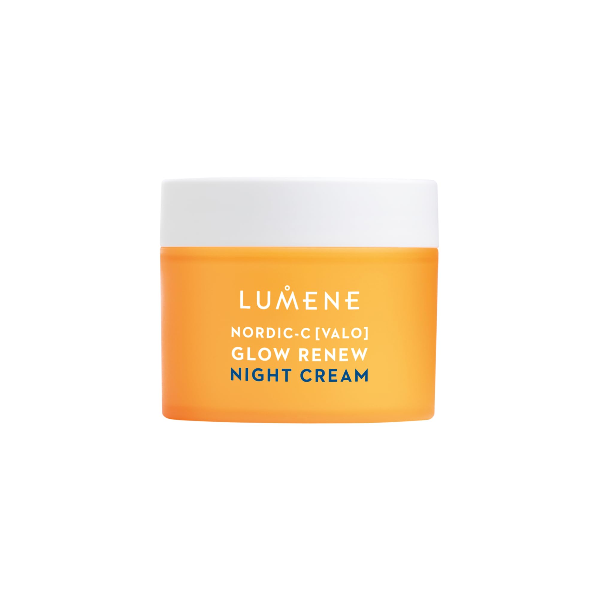 Lumene Nordic-C Valo night cream tube ready for night-time hydration and radiance boost.