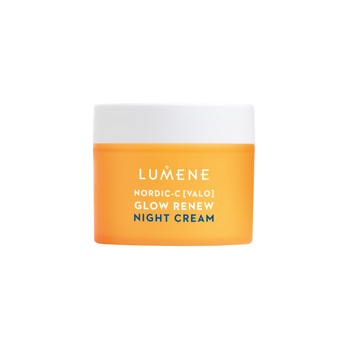 Lumene Nordic-C Valo night cream tube ready for night-time hydration and radiance boost.