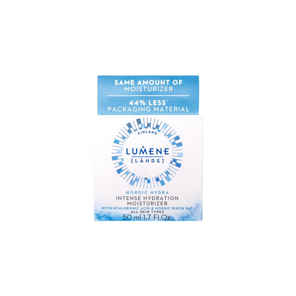 Lumene Nordic Hydra Lahde Arctic spring water bottle shows pure hydration for refreshed skin