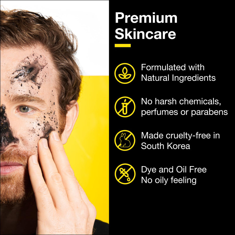 Lumin Charcoal Scrub Deep Detox texture closeup - charcoal exfoliant for smooth skin.