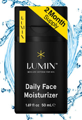 Lumin Daily Face Moisturizer pump shows lightweight hydration for everyday comfort.