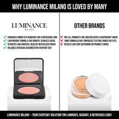 LUMINANCE MILANO pink close-up highlighting the soft pink tint neutralizing discoloration.