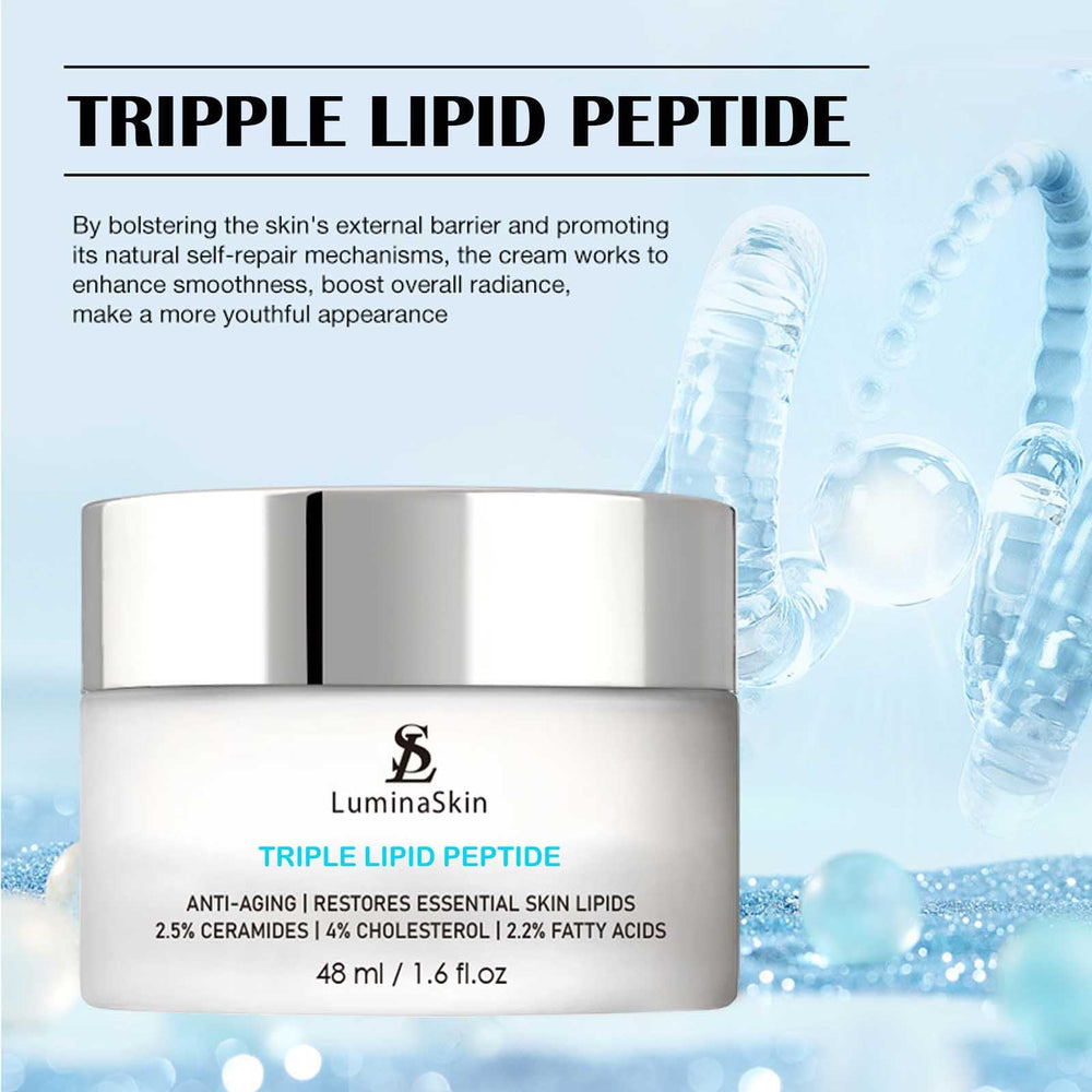 LuminaSkin cream dispensing shot suggests easy application and smoothing coverage.