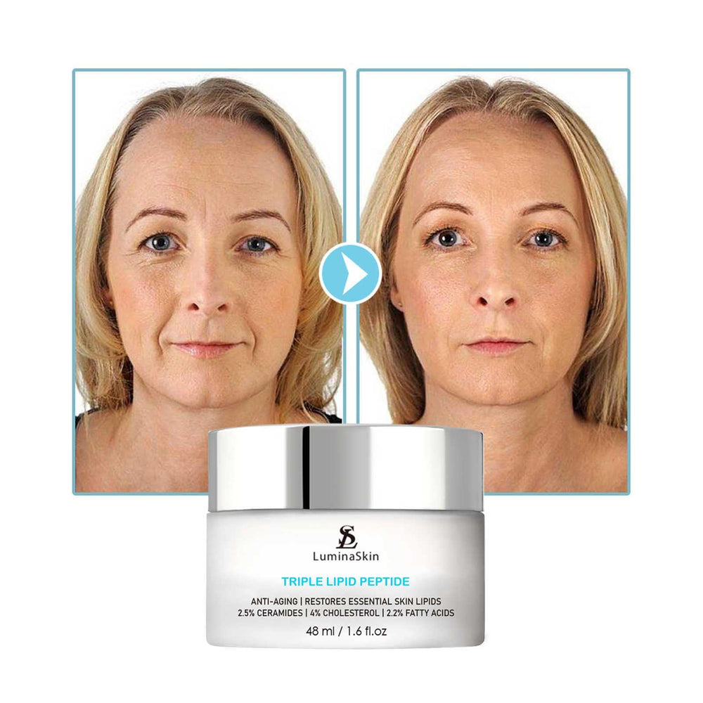 LuminaSkin Triple Lipid Peptide texture closeup shows rich, creamy consistency.