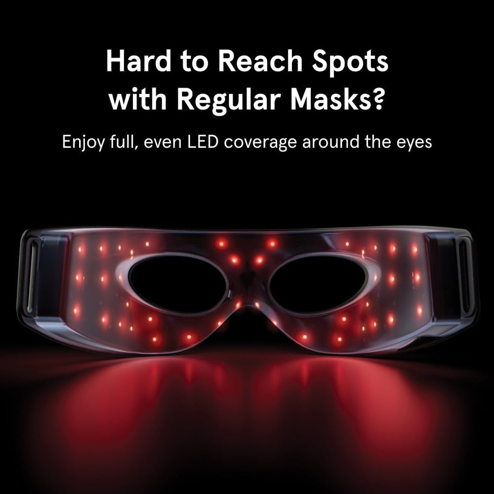Luminator LED Eye Mask nightstand setup ready for bedtime routine