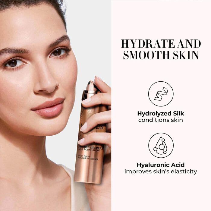 LUMINESS spray foundation application captures smooth mist for medium coverage