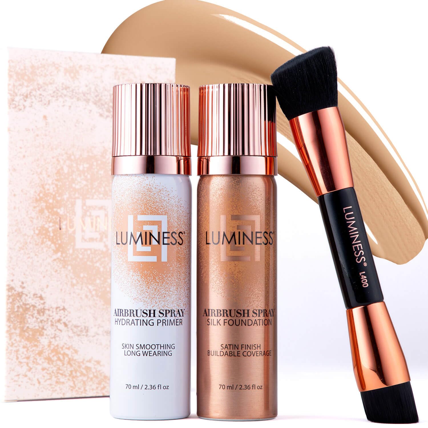 LUMINESS primer close-up highlighting hydration for smoother makeup application