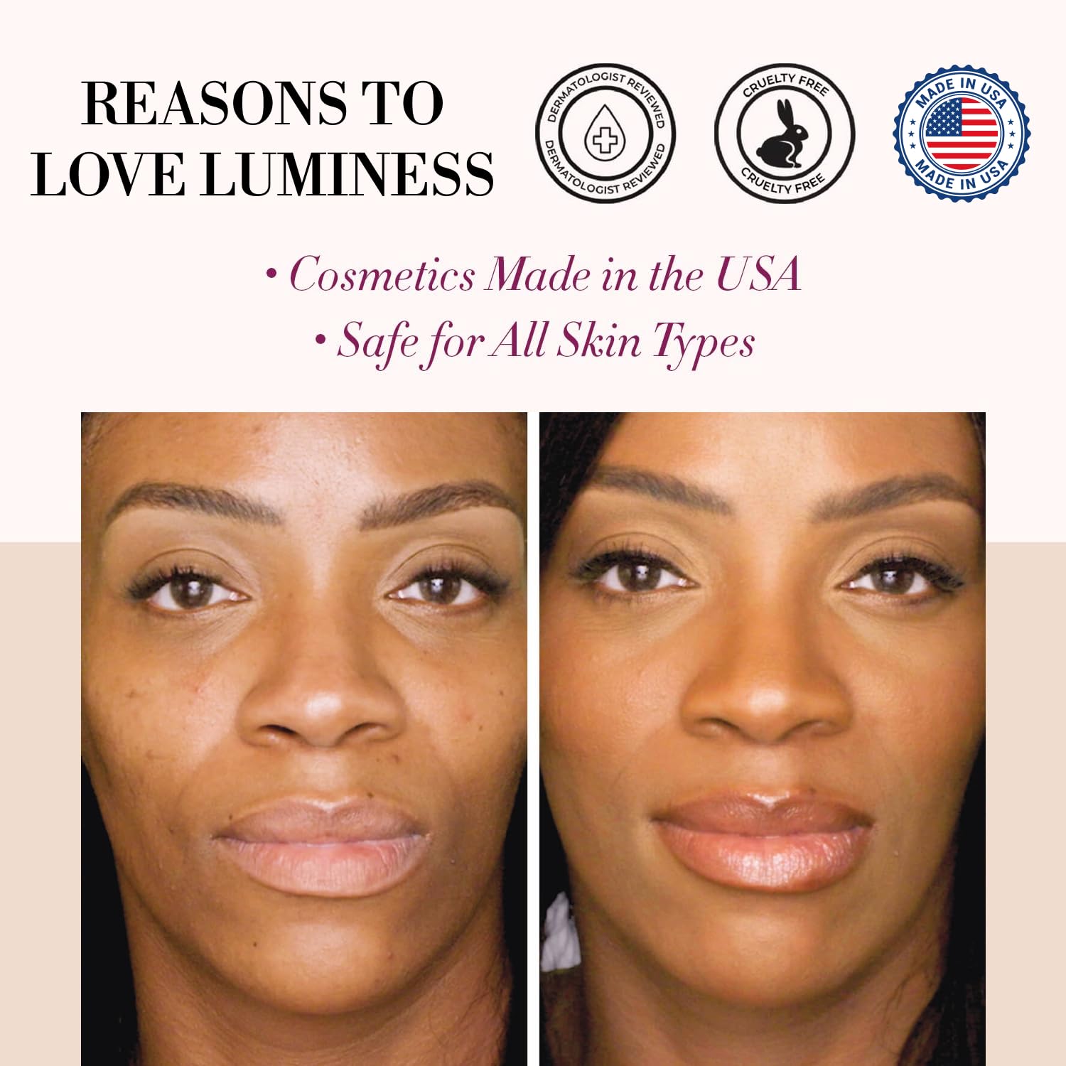 LUMINESS Rose airbrush-application conveys soft, even finish on skin