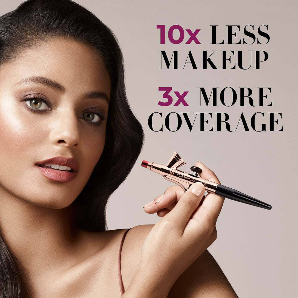 Luminess Silk 4-in-1 Foundation close-up highlights hydration and coverage.