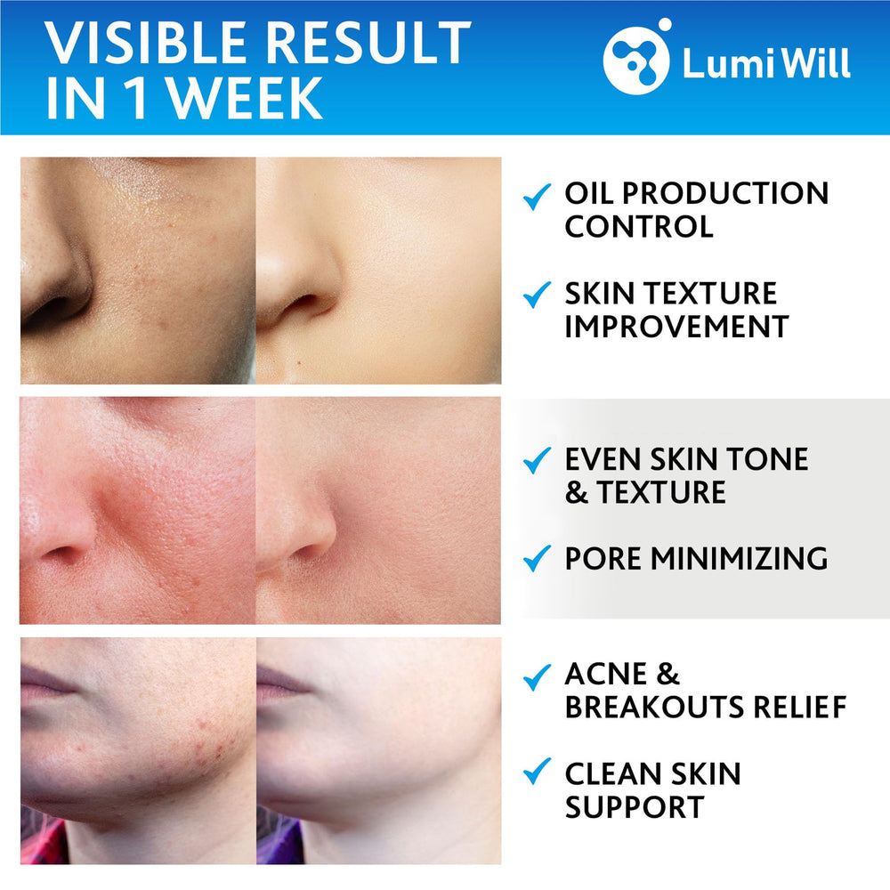 LUMI WILL glycolic pad ingredients with vitamins C and E for skin nourishment