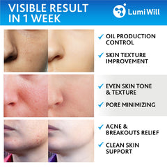 LUMI WILL glycolic pad ingredients with vitamins C and E for skin nourishment