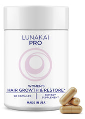 Lunakai PRO bottle-pour demonstrates daily hair-growth support for thicker hair
