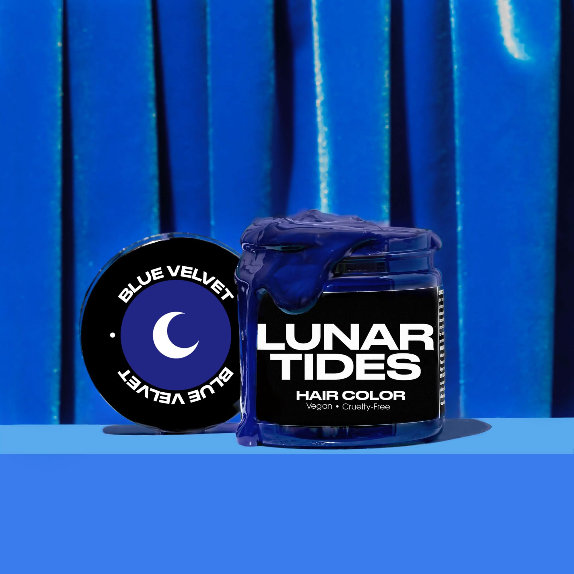 Lunar Tides color result after wash demonstrates fade-friendly Blue Velvet